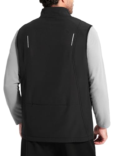HOTSUIT Water Resistant Golf Vest for Men Lightweight Men’s Winter Vests Outerwear with 7 Pockets Softshell Fleece Vest2