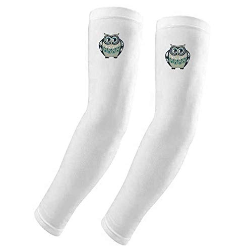 Manguitos para brazos con protección solar UV y diseño de búhos y flores