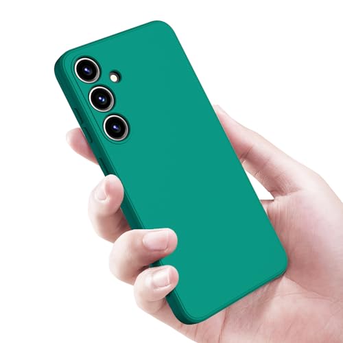 Image of Kapa Matte Protective Lens Flexible Back Cover for Samsung Galaxy S24 | Slim Silicone with Soft Lining Shockproof Full Body Bumper Case (Green)