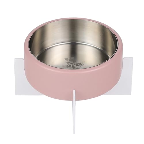 THE LICKER Store DBL3000A Intersecta Small/Medium Concrete and Stainless Steel Bowl 16oz (2 Cups) with Metal Stand Pet Feeder, Pink/White by THE LICKER STORE - Used condition - US$6.60