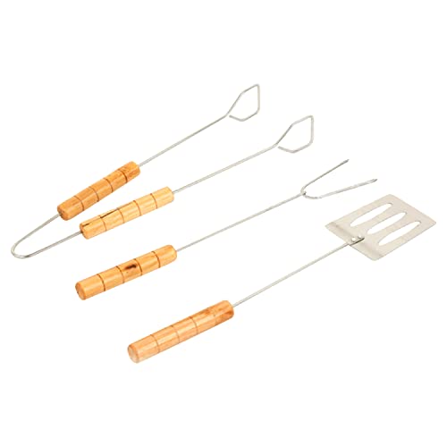 BBQ Grill Werkzeug Set 3PCS, Edelstahl Spatel Zange Gabel, Grill Utensilien Kit Barbecue Zubehör für Kochen Outdoor Camping