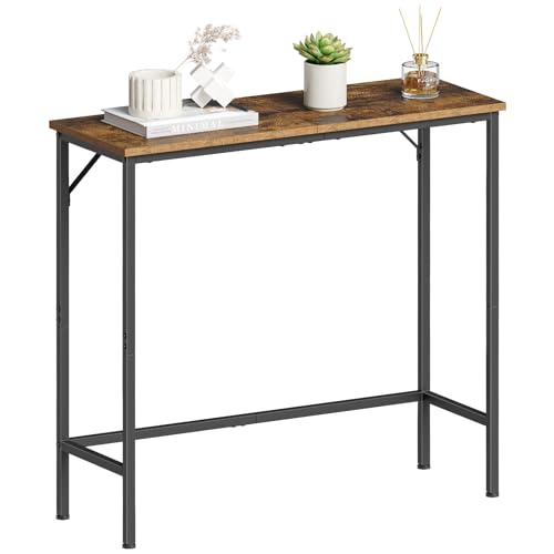 Asgolion Console Table Slim Console Tables for Hallway Compact Sofa Table with Adjustable Feet for Small Spaces Living Room Bedroom Entryway Hall Rustic Brown