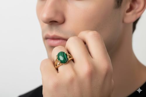 Image of 55Carat Choose Your Color Genuine Stone Ring 18K Gold Plated Oval Handmade Jewellery for Gift Sizes 4-13