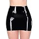 Mode Latex Rock für Damen,Schwarz Latex Minirock mit Reißverschluss,Geeignet für Cosplay Strip Club Kostüme-L