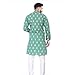 RC FASHIONS Men's Embroidered Sequined Kurta with White Pyjama Set Indian Traditional Party Wear Outfit (Rectangle Green, S)