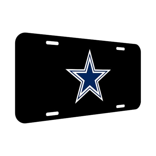 Aluminum Metal License Plate for CowboysBlack Front 6 * 12 inches Decoration License Plate Tag with 4 Holes