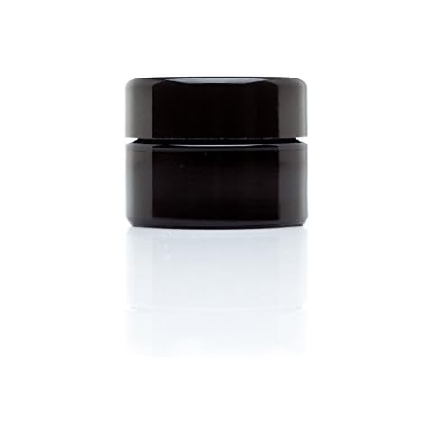 Infinity Jars Classic Black Screw top Jar 15 ml (.5 fl oz) Ultraviolet Airtight Smell Proof, Refillable Container, Glass Jar for Long term storage Coffee, Spices, Tea, Dried Goods Jar for Kitchen Cover