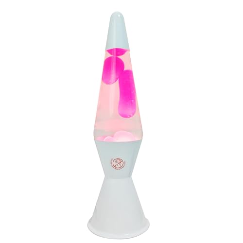 zhrisezlava 16 Inch Liquid Motion Lamp Transparent Magma Motion Lamps with Pink Wax Relaxing Night Light Home Decor for Contemplation Suitable for Living Room Bedroom Office
