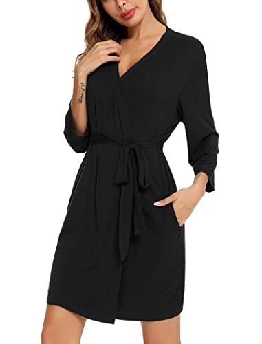 Leikar Short Robes For Women Soft Bathrobe Lightweight Bamboo Kimono Robes Ladies Loungewear3