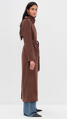 Bardot Chocolate Brown Vegan Suede Trench Coat for Women, Size 8 - Image 4