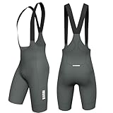 Lo.gas Rennrad Hose Herren Trägerhose Kurze Gepolstert 3 Taschen Atmungsaktiv SchnellTrocknend Elastisch Enganliegende Passform für Road Bike Gravel Radsport Grau Large