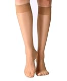 MOOCHI Sheer Knee High Stockings for Women (6 Pair Pack) Nude