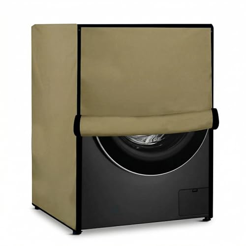 Image of Waterproof & Dustproof Front Load Washing Machine Cover Compatible for LG 12kg (FHD1208STB) | UV-Protective Washing Machine Cover | Anti-Slip Polyester | Easy to Clean & Zipper (Beige)