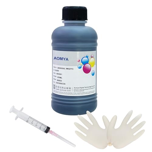 Aomya Ink Refill Kit 250ml Black Universal Dye Bulk Ink for Canon HP...