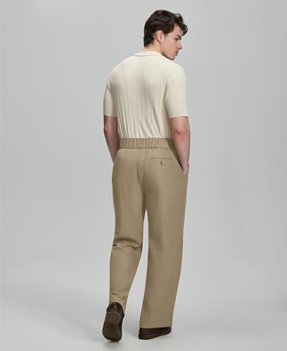 Susclude Mens Baggy Dress Pants Old Money Vintage Pleated Wide Leg Pants Summer Casual Slacks Relaxed Fit Trousers3