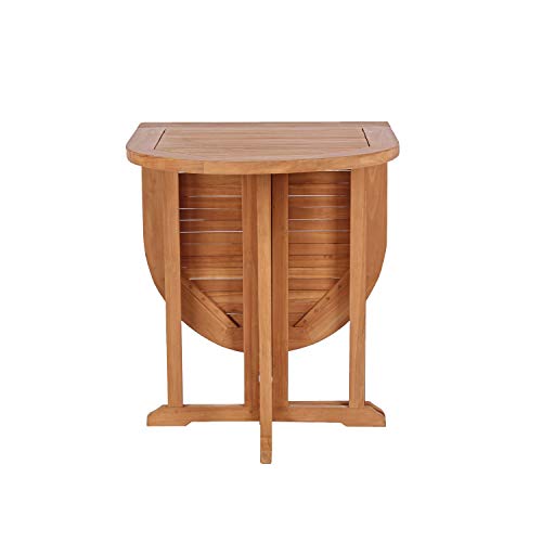 Mr. Deko Teak Balcony - Tisch - Gartentisch - eckig/rund - klappbar - Outdoormöbel - Teakholz - für Balkon, Terrasse… – Bild 5
