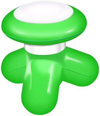 First Health Handheld Green Mini Massager|Neck Massager, Back Massager, Scalp Massager for Pain Relief|3 Pulsating Modes for Aches and Pains|Portable, Cordless & Battery-Operated Vibrating Massager