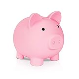 UKKITEK Piggy Bank,Unbreakable Plastic Coin Bank, Saving Coins Money Box, Piggy Bank for Boys Girls Kids, Fun Gifts for Birthday, Christmas, Baby Shower (Pink)