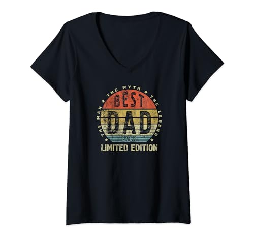 Best Dad Ever - Legendary Edition - T-shirt per la festa del papà da uomo Maglietta con Collo a V
