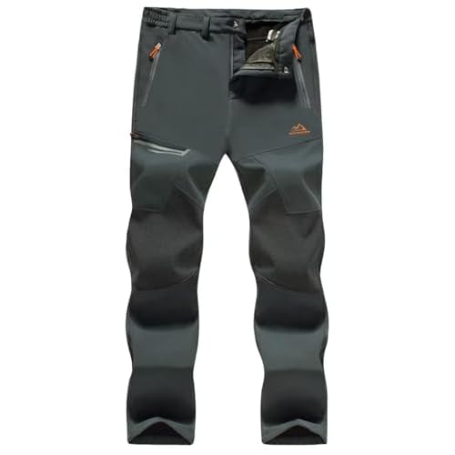 MAGCOMSEN Men's Winter Pants Fleece Lined Ski Snow Pants Water Resistant 4 Zip Pockets Outdoor Pants