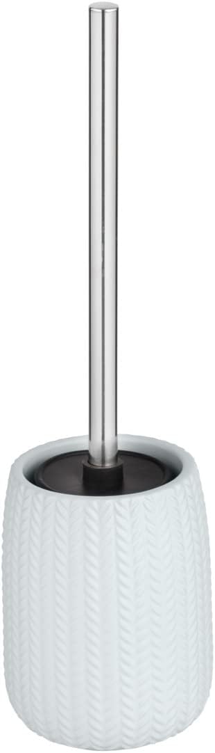 WENKO Barinas White Ceramic Toilet Brush Holder, 10,7 x 35,3 x 10,7 cm