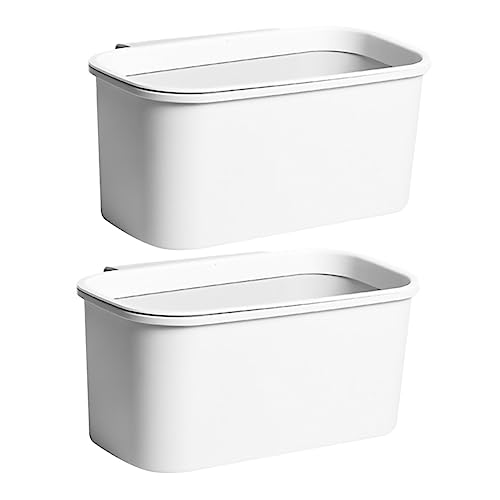 Caneca de basura colgante rectangular blanca para cocina miniatura 1