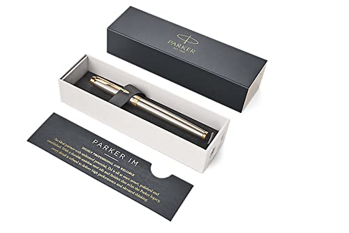Penna Parker Con Incisione Parker IM Core - Con Incisione | Premium | Confezione Regalo | Inchiostro Blu | Regalo Personalizzato | Nome | | Anniversario | Compleanno | (Dark Espresso C.C Penna Stilografica