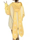 AISYBB Women's Plus Size Kawaii Long Rabbit Ears Hooded Sweater Girl Sweet Y2K Hoodie Coat Yellow