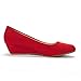 DREAM PAIRS Women's Debbie Mid Wedge Heel Pump Shoes,Size 10,RED/Suede,Debbie