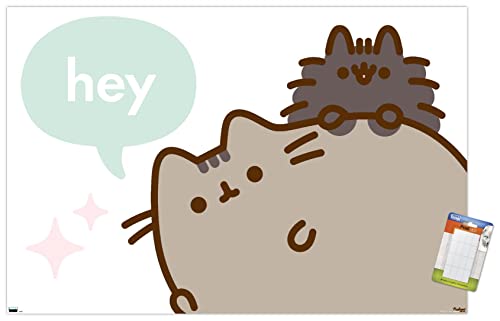 Pusheen poster mural Hey parfait pour décorer une chambre d'ado ou un bureau de style geek