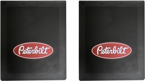 Peterbilt Motors 24 x 30 Heavy Duty 1/4 Thick Rubber Black Semi Truck Mud Flaps-Pair