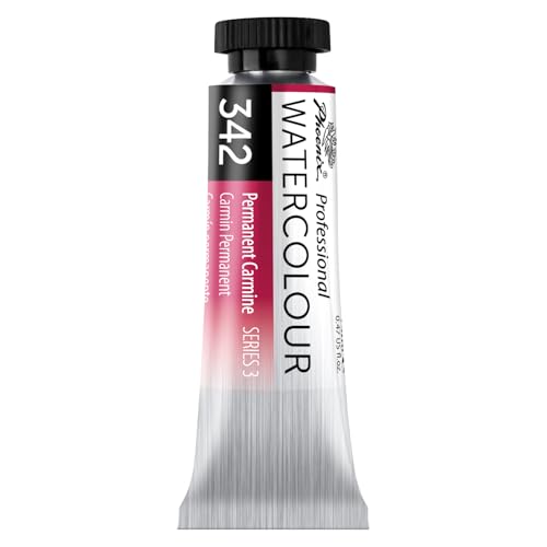 PHOENIX Professional Watercolor Paint Single Tube - 0.47 Fl Oz / 14ml - Permanent Carmine
