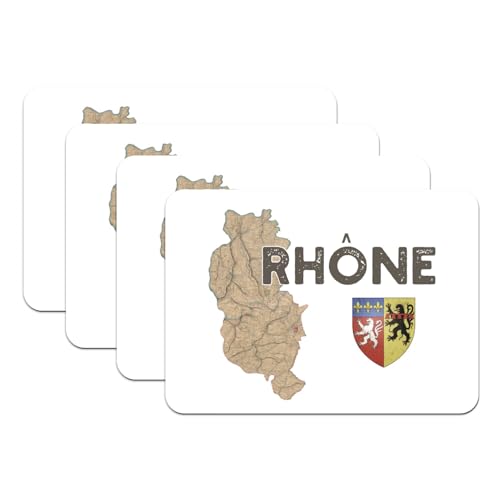 Grand set de table carte ancienne Lyon de qualité supérieure x4