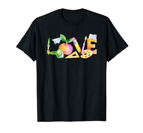 Love Teacher Groovy Back To School Teach Lover Inspire T-Shirt