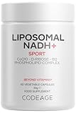 Codeage Liposomales Nadh+ Sport Nadh, Coq10, D-Ribose Und Vitamin B12 — Veganes Nahrungsergänzungsmittel Mit Phospholipider Liposomalen Matrix Glutenfrei, Gentechnikfrei — 60 Kapseln — 2-Monats-Vorrat