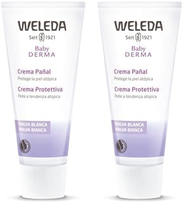 Weleda – Crema Pañal de Malva Blanca, Cuidado para el Culito de Bebés, Calma y Regenera la Piel Irritada, con Aceite de Almendra y Caléndula, Vegana, Pieles Hipersensibles y Atópicas – 50 ml