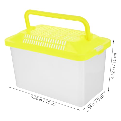 Image of POPETPOP Portable Handheld Fish Tank Transparent Aquarium for Turtles and Hamsters Lightweight Reptile Carrier Easy to Clean for Feeding Cover