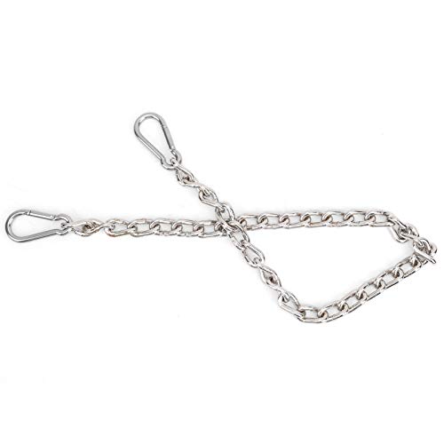 Outdoor Load?Bearing Chain,Stainless Steel-IronHanging Chain,Chain with Carabiners for Hang Chairs, Hammocks, Sandbags,15.0oz-Silvery