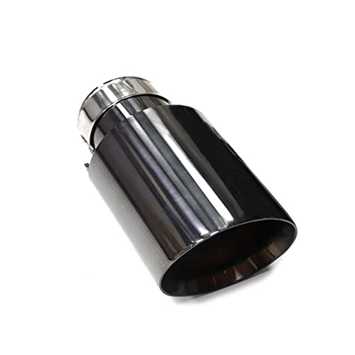 Punta de silenciador de acero inoxidable negro con boquilla universal de 57mm para escape de coche