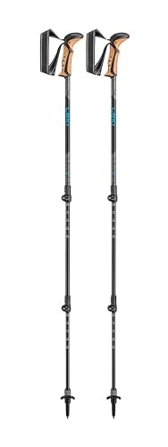 LEKI Khumbu Lite AS Aluminum Adjustable Lightweight Walking Poles for Trekking & Hiking - Black-Anthracite - 100-135 cm
