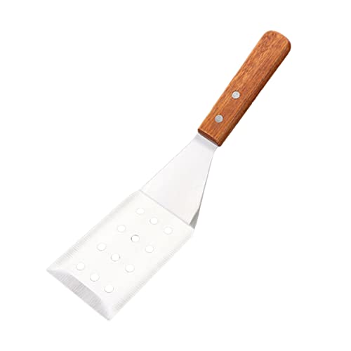GRIRIW 1pc Baking Spatula Frying Cooking Flipping Spatula Flattop Grill Tools Pancake Steak Spatula Teppanyaki Skillet Spatula Flat Griddle Flat Top Grill Turner Scraper Bbq Grills