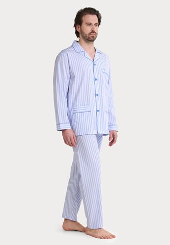 El Búho Nocturno Mens Pajamas Set Cotton Lightweight Summer Long Sleeve Classic Button-Up PJs with Pockets Mens Loungewear2