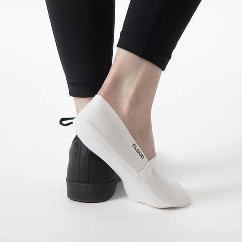 Image of Cloud Organic Terry No Show Socks Non Slip Loafer Sneaker Flats Boat Shoe Invisible Low Cut Cotton Socks For Men and Women Organic White 5Pack