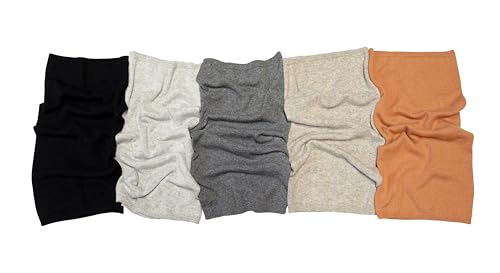 100% Cashmere Knitted Neck Gaiter Neck Warmer Loop Scarf for Men and Women.4