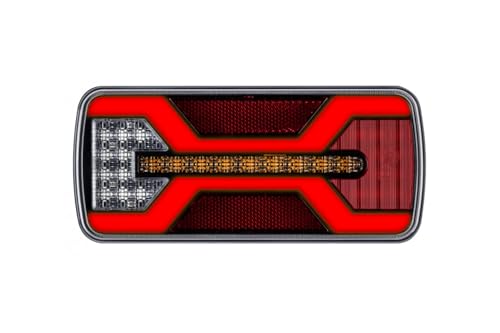 UNITRAILER KAMAR Feu arrière LED X-Spider L2425 universel 10-30V câble 0,24m à 5 fonctions position stop clignotant recul antibrouillard réflecteur IP67 E9...