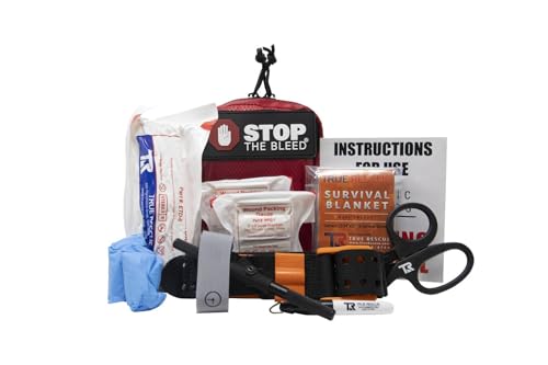 True Rescue Stop THE Bleed Kit Individual with Tourniquet (SAMXT Standard). Designed to Control Bleeding W/Choice of Tourniquet & Kit Level. Made Within Accordance of Stop THE Bleed Guidelines.