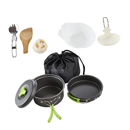 Kisangel Hiking Cookware 1-2 Person Compact Camping Bowl and Utensil Set for Outdoor Activities