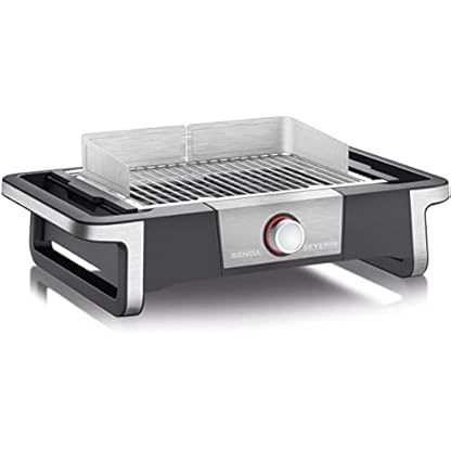 SEVERIN SENOA BOOST Elektrogrill für drinnen und draußen, Tischgrill mit schnellem Grillstart bis 500 °C, Balkon Grill mit SafeTouch-Oberfläche, Edelstahl/Schwarz, PG 8113 – Bild 7