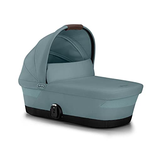 Image of Cybex eGazelle/Gazelle S Cot Baby Bassinet - Easy-Carry Ergonomic Handle, Sun Canopy & Spacious, Cozy Interior, Compatible Gazelle S Stroller, Sky Blue