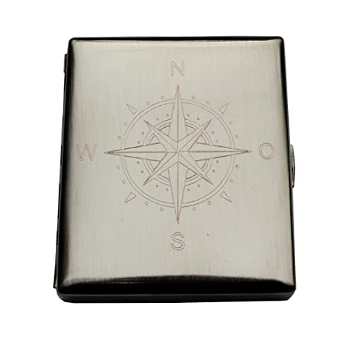 Zigarettenetui mit Motiv : Windrose/Kompass : Mit SOFORTGRAVUR + VORSCHAU:...